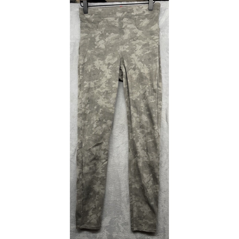 SPANX Gray Camouflage Stretch Fabric Pull On Skinny Leg Pants Legging Women's S